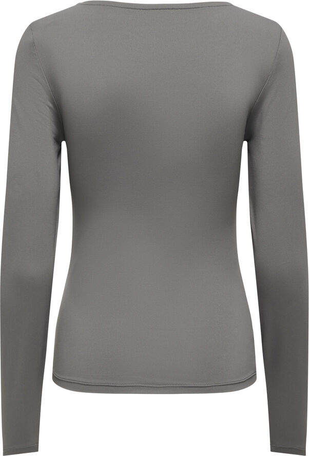 ONLY ONLEA L/S 2-WAY DEEP NECK TOP JRS Thunderstorm