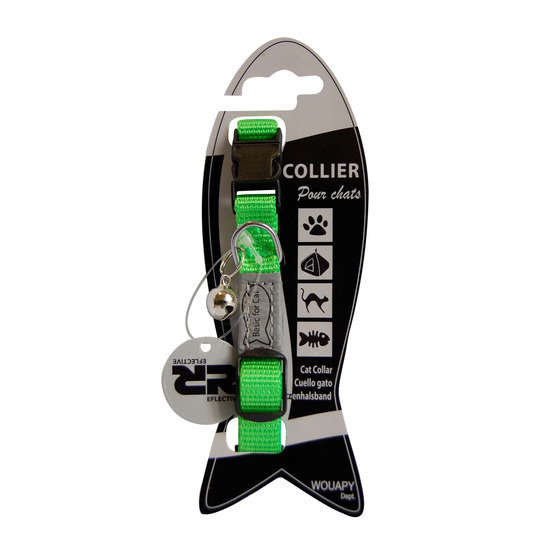 Collier chat Basic Line : Nylon, Vert