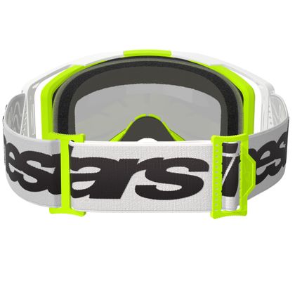 Masque cross Alpinestars VISION 8 WORDMARK IRIDIUM 2025 - Blanc / Jaune