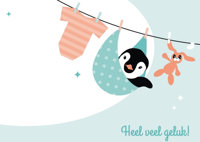 Paperclip | Geboortekaart | tweeling | Waslijn