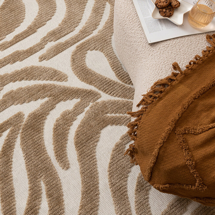 Wasbaar vloerkleed - Dunya Zebra Beige/Wit