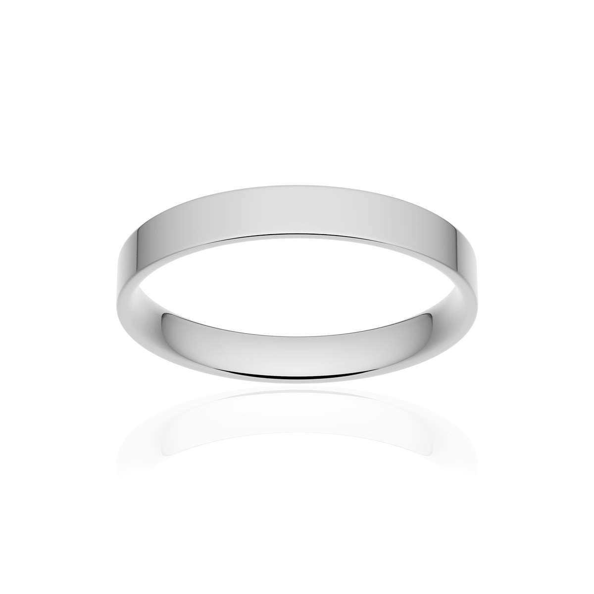 Alliance or 750 blanc poli ruban plat confort 3mm