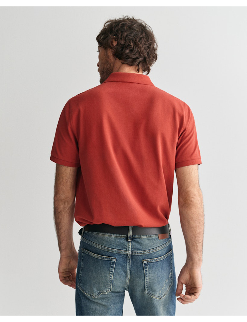 Regular Fit Shield Piqué Polo Red