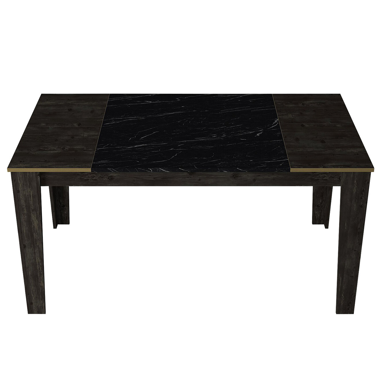 Homitis Table de repas Veyron noir/doré  - 145x85x76.2 cm