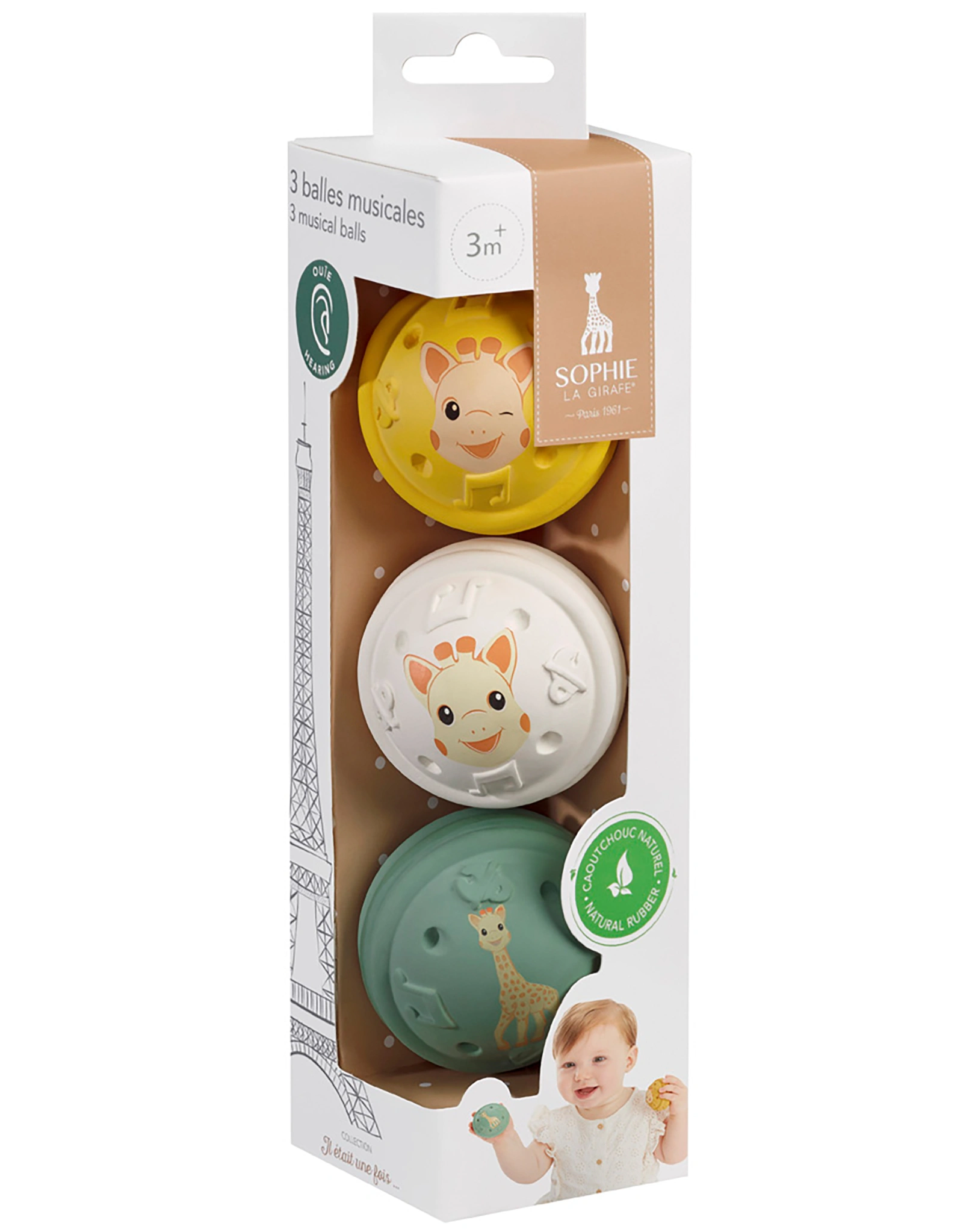 Greifling SOPHIE LA GIRAFE® 5 SINNE - KLANGBÄLLE 3er-Set