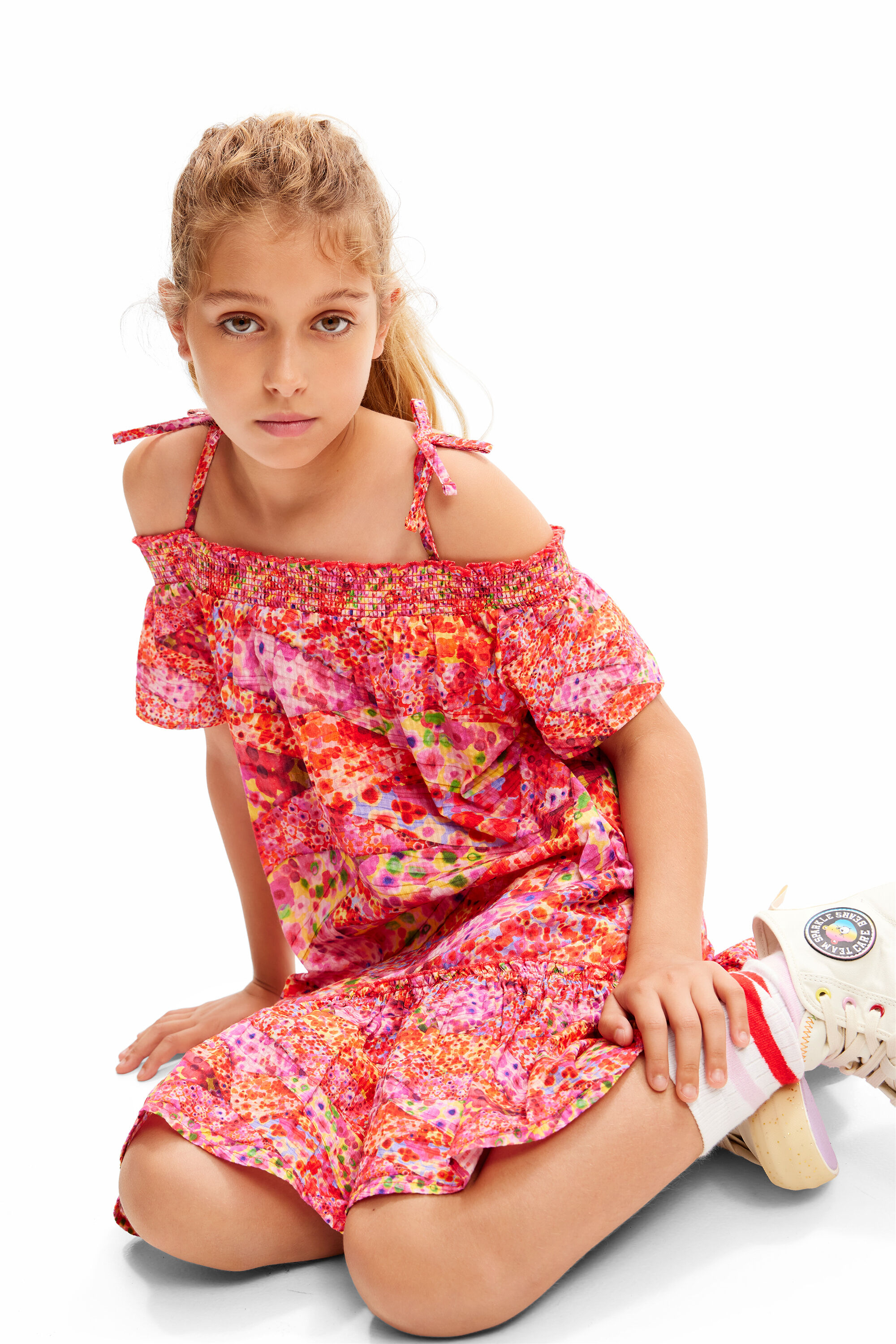 Robe fleurs volants