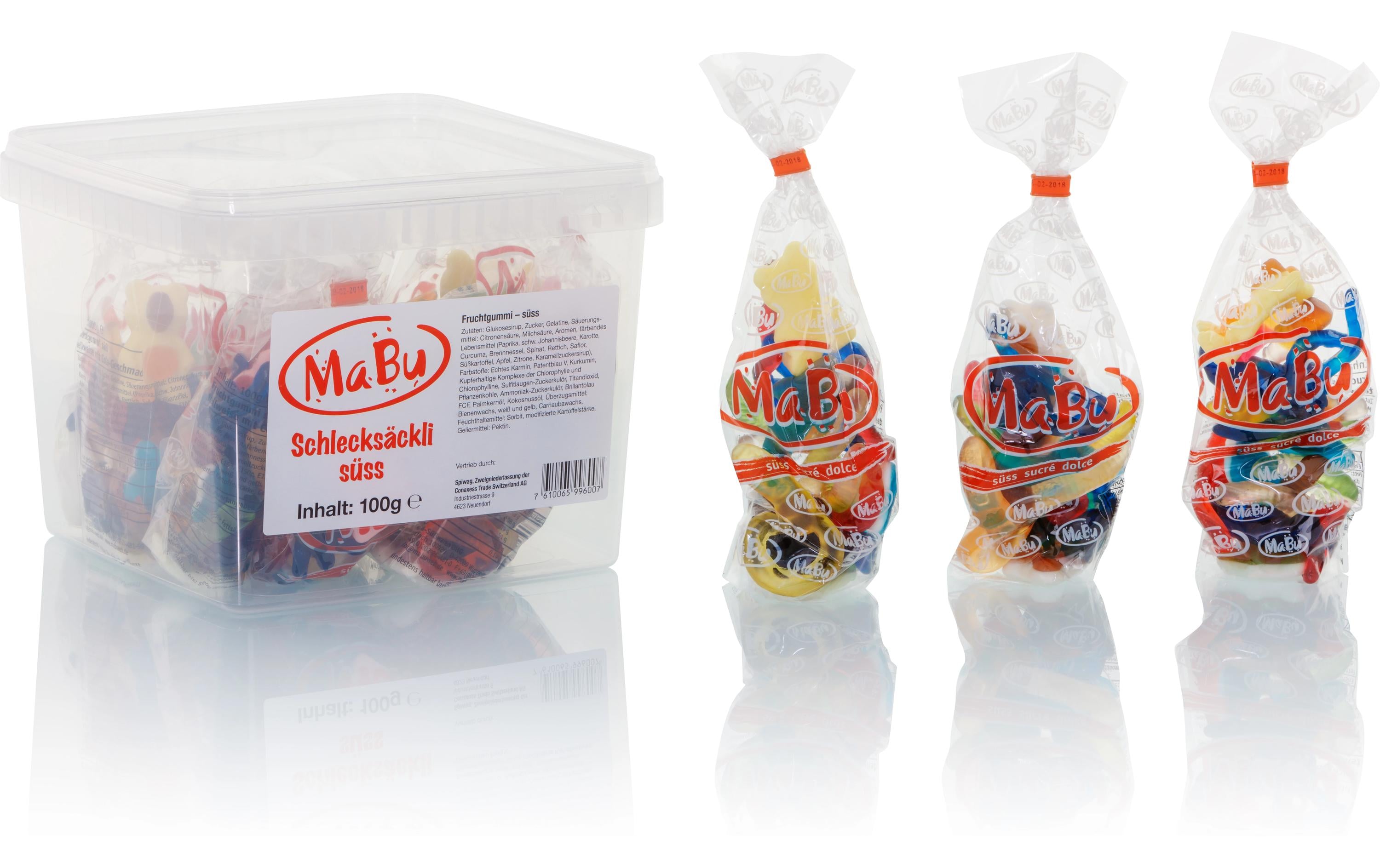 Schlecksaeckli Suess 12 x 100 gBunte Mischung süsser Fruchtgummis im praktischen Beutel