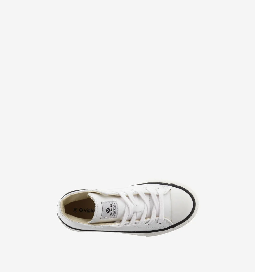 TRIBU DOBLE DOUBLE BOTTINE EFFET CUIR Baskets montantes effet cuir plateforme BLANCO