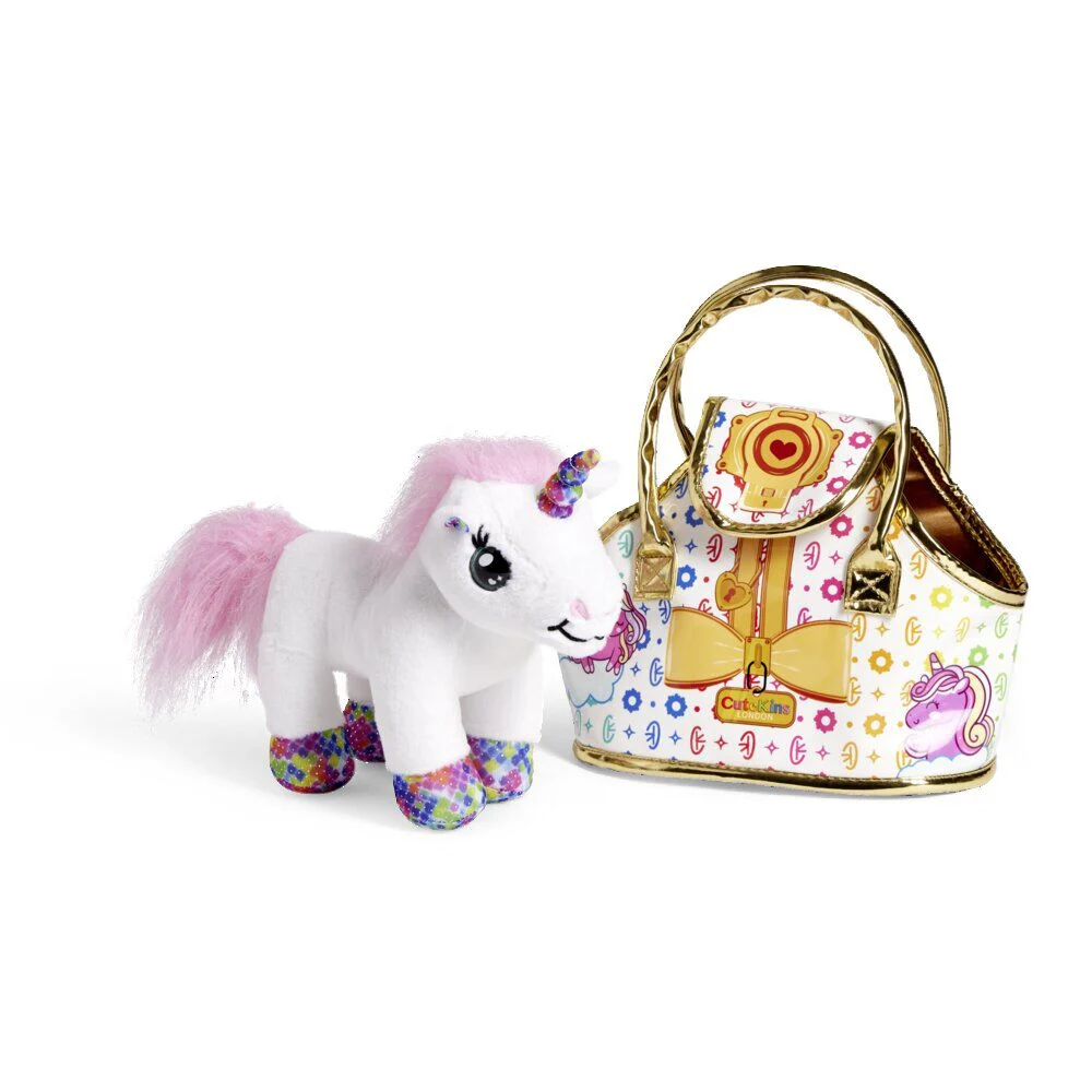 Licorne peluche avec son sac de transport