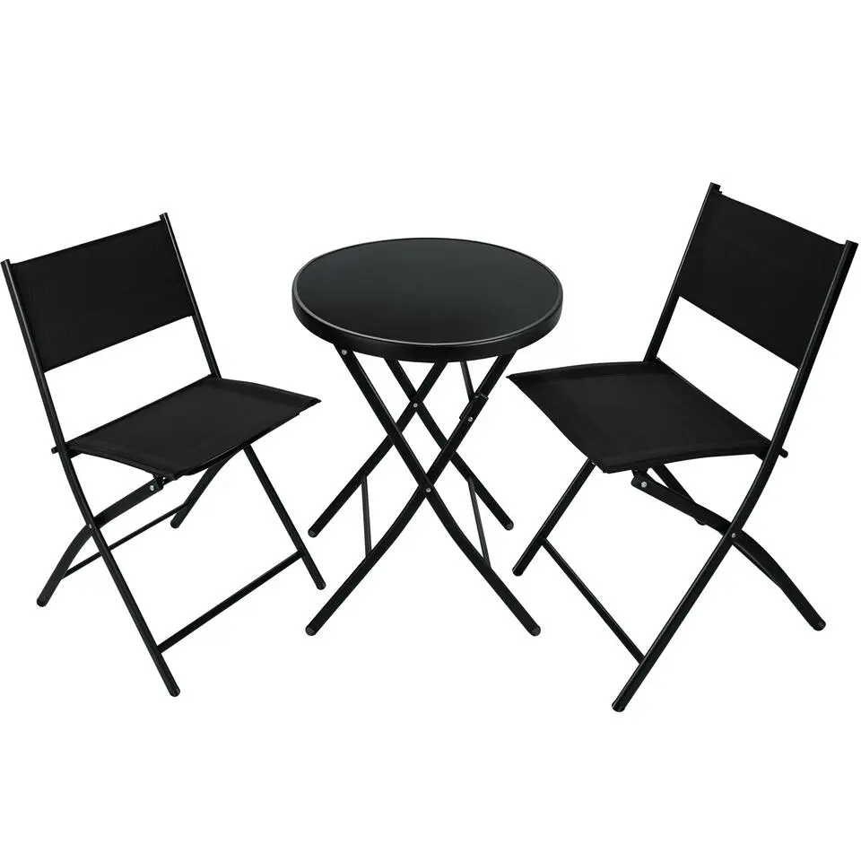 tectake Balkonset Düsseldorf 2 1, Zwart