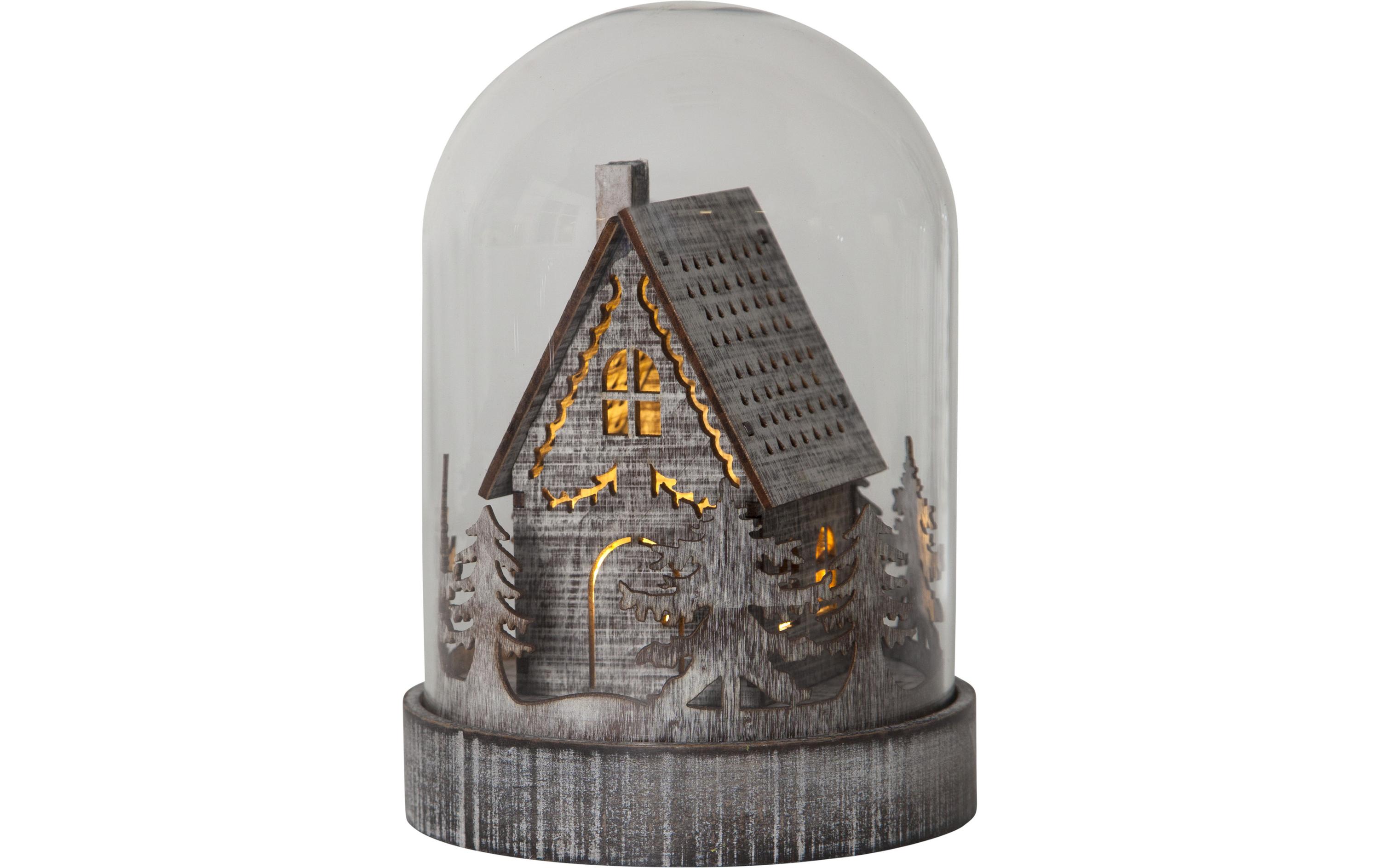 Schneekugel Kupol Haus, 17.5 cm, BraunWeihnachtsdekoration mit LED Licht
