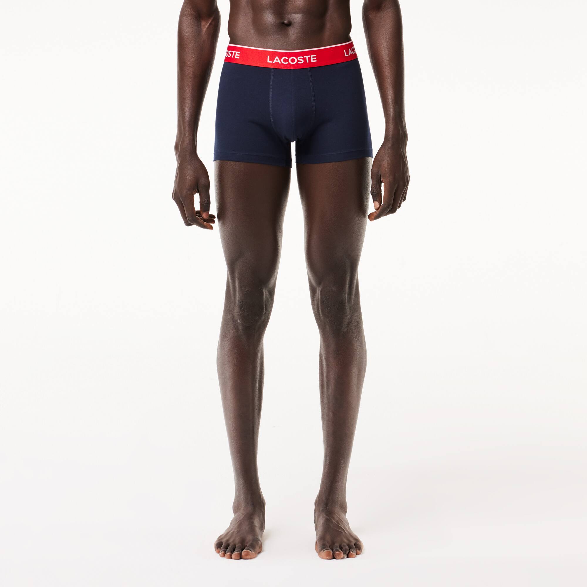 Lot de 3 boxers courts casual marine avec ceinture contrastée Sous-Vêtements - Bleu - Lacoste - Homme