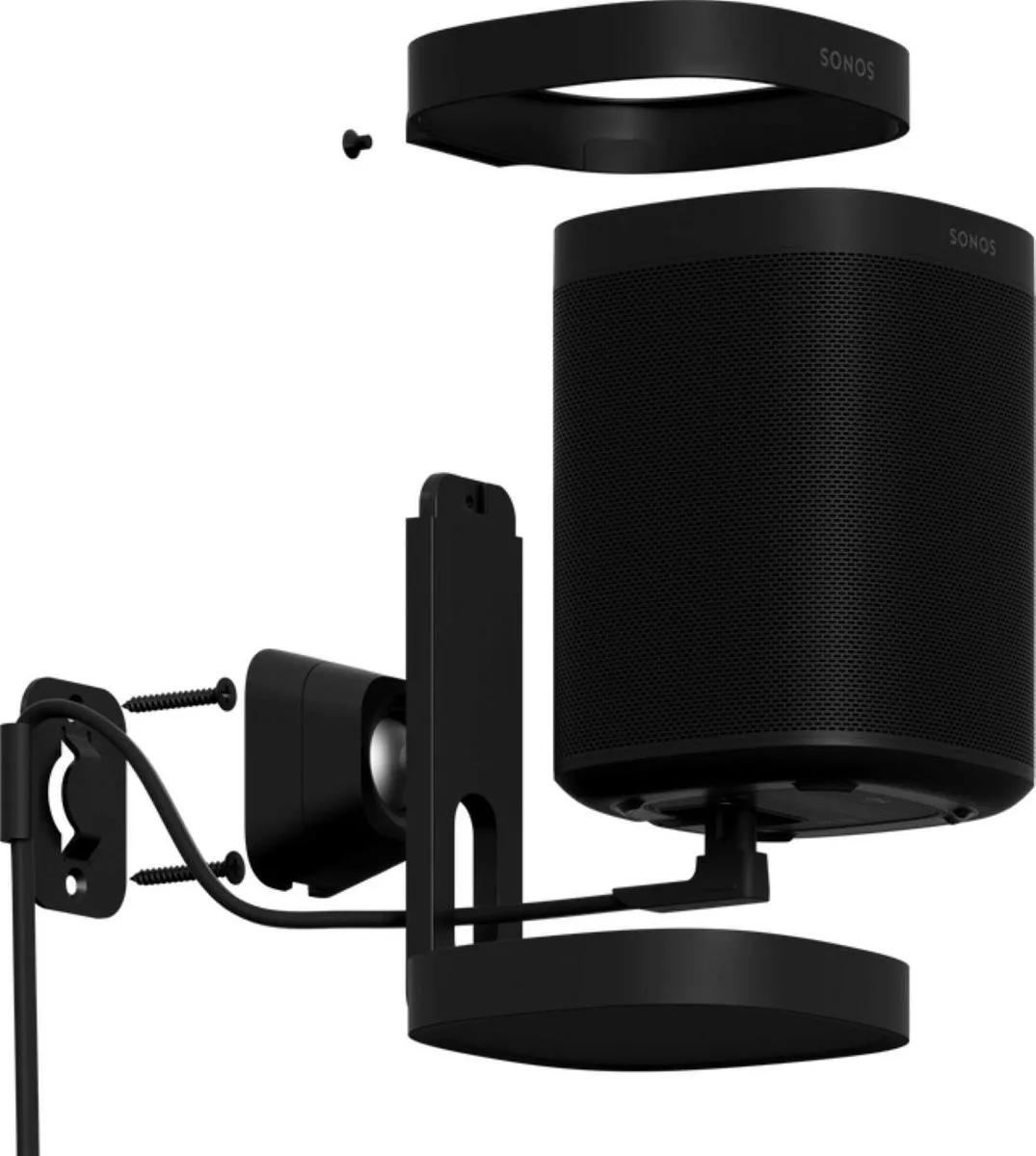 Sonos Wallmount One Noir (la pièce) Supports pour enceintes