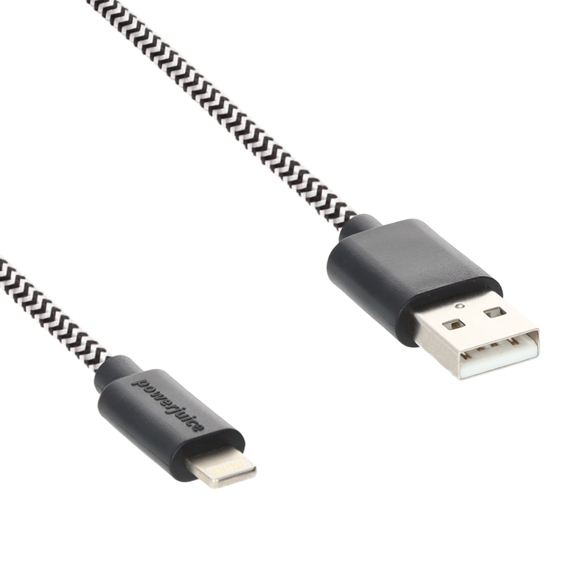 (3m) 2.4A USB A auf Lightning  Ladekabel Nylon Datenkabel - Schwarz / Weiss