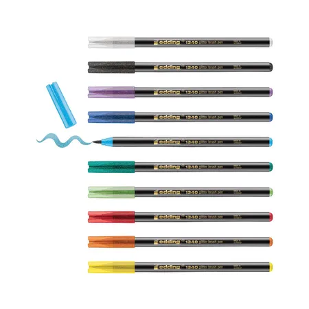 edding 1340 glitzer Pinselstift 1 - 3 mm, 10er-Set