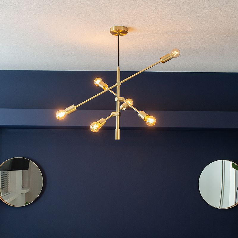 Art Deco hanglamp messing 6-lichts - Sydney