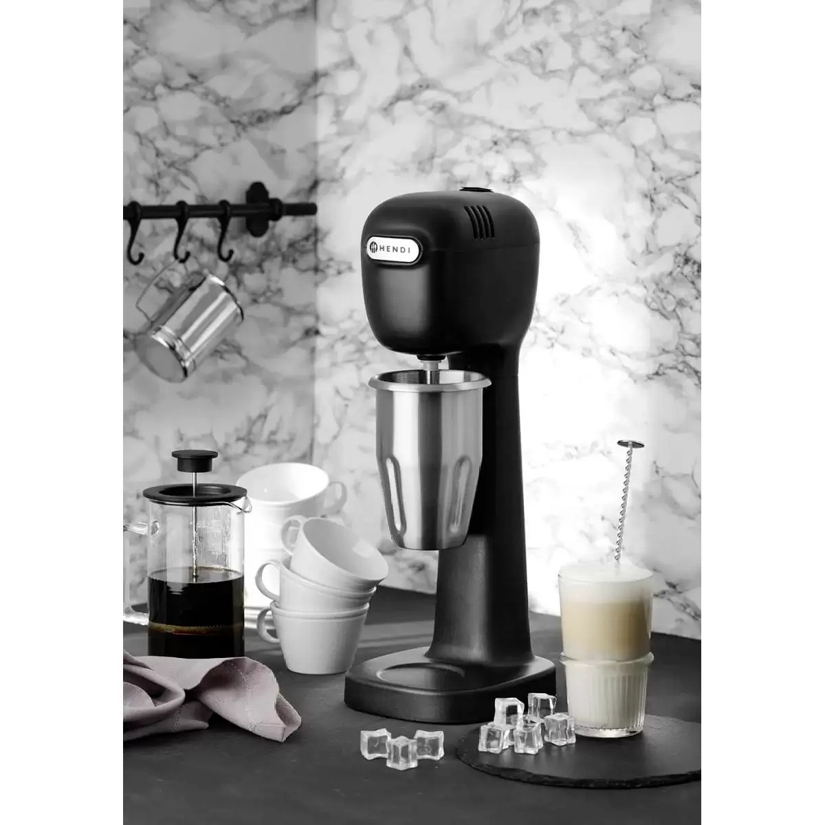 Standmixer HENDI Milchshake-Mixer schwarz,silber