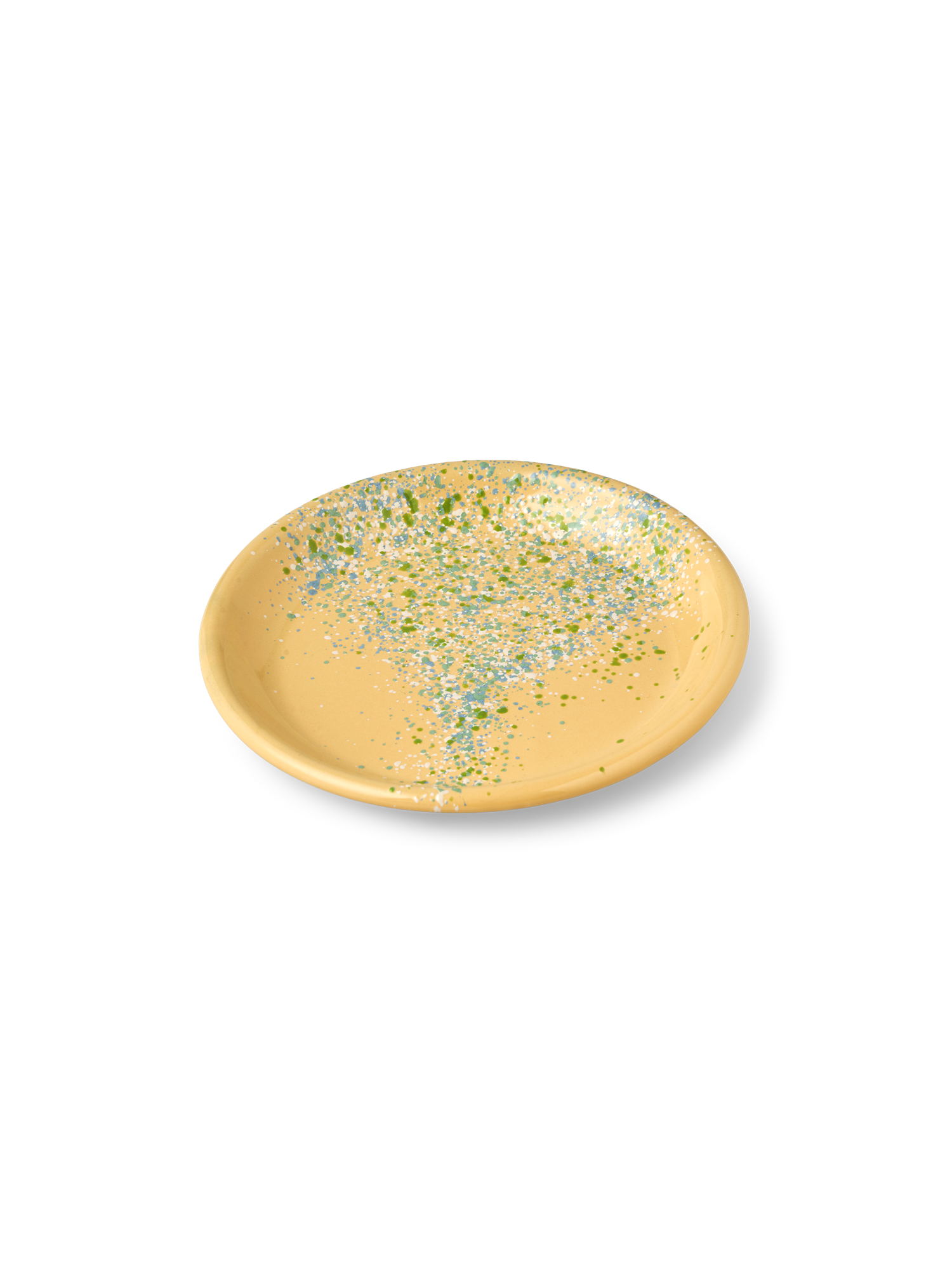 Flow Fest tallerken Ø17,5 - gul | Emaljeret stål. Ø17,5 cm. | Lemon, Blue | Kapka