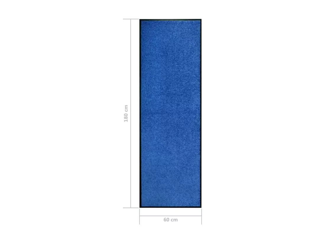 Paillasson lavable Bleu 60x180 cm