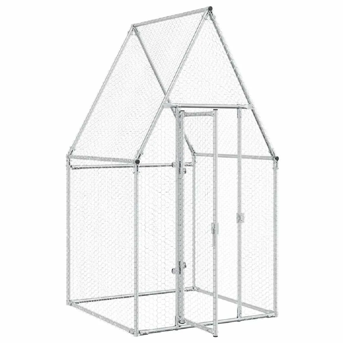 vidaXL Cage poules 100x100x190 cm argentée