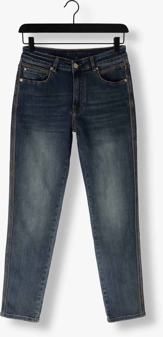 SUMMUM blauwe summum slim fit jeans venus tapered jeans rain denim