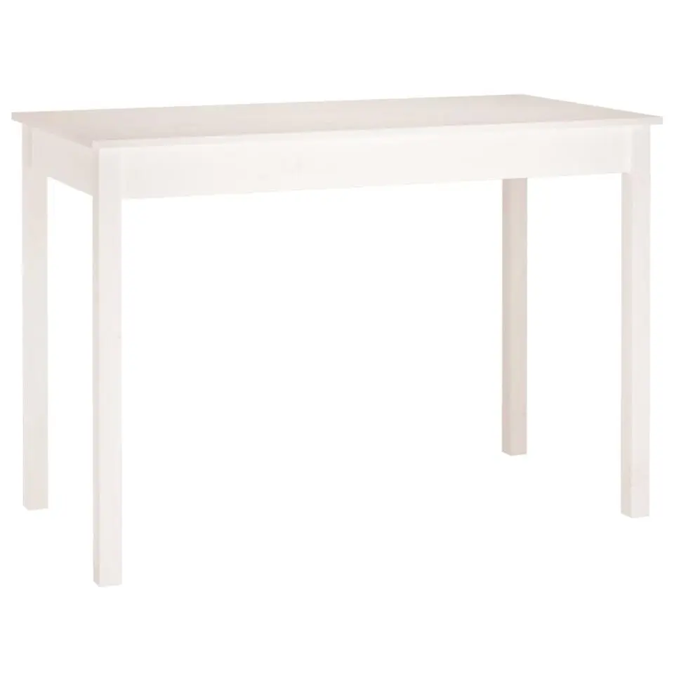 vidaXL Eettafel - Rechthoekige tafel - Wit - Massief grenenhout - 110x55 cm
