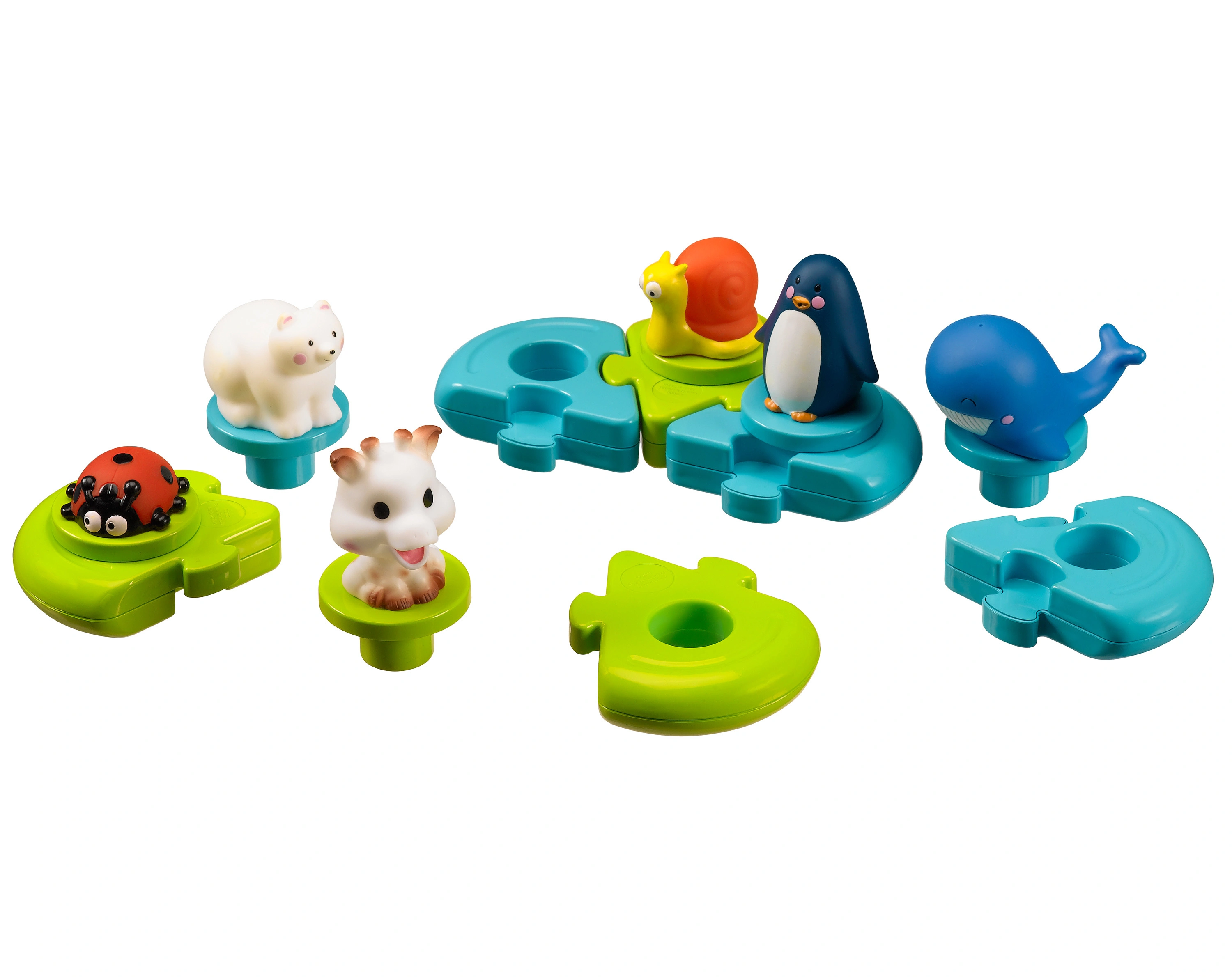 Badewannenpuzzle SOPHIE LA GIRAFE® 12-teilig in bunt