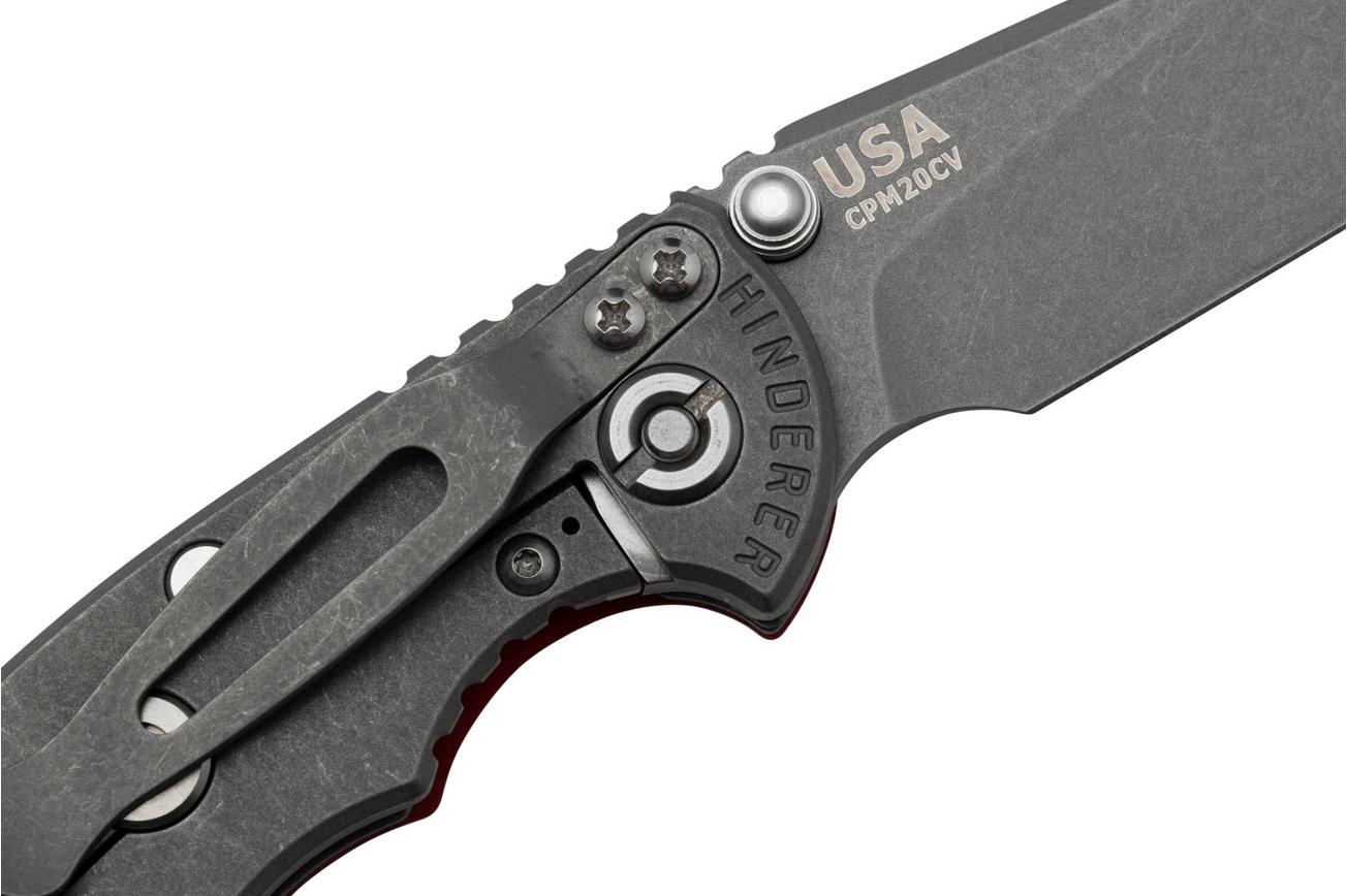 Rick Hinderer XM18 3.0” Slicer Non-Flipper CPM 20CV Red G10 zakmes
