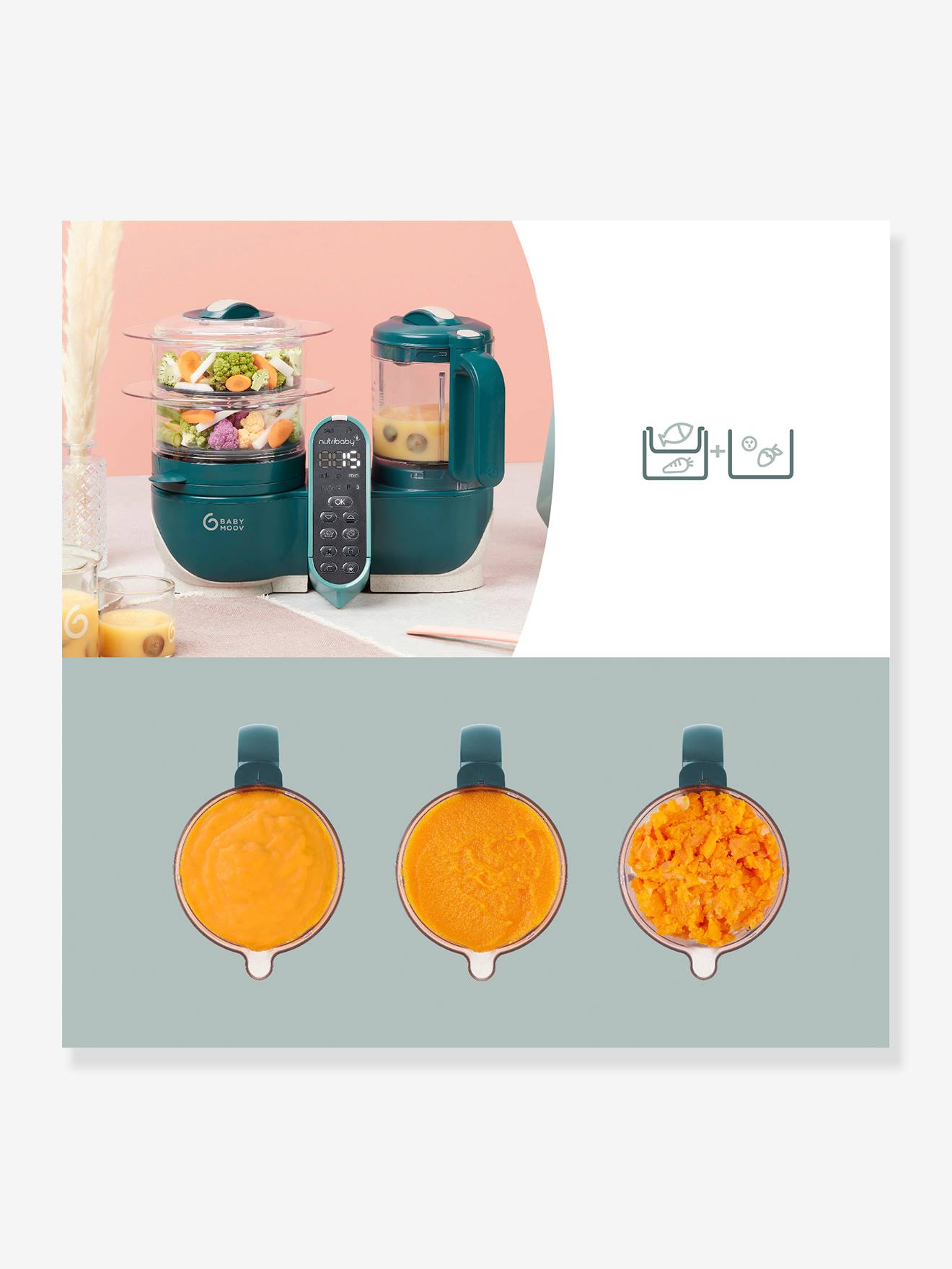 Robô multifuncional BABYMOOV Nutribaby+, cinza escuro