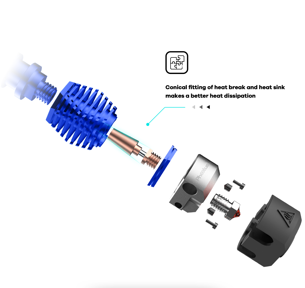 Phaetus  Dragonfly Hotend BMO, Schwarz    All-Metal Hotend in V6 Ausführung