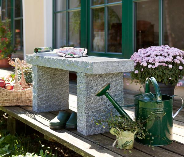 Dehner Granit-Gartenbank, 2-Sitzer