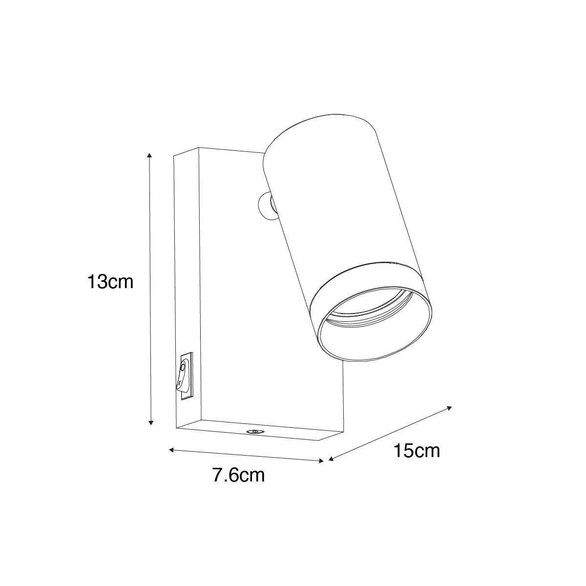Smart wandlamp zwart verstelbaar met schakelaar incl. Wifi GU10 50mm - Jeana Luxe