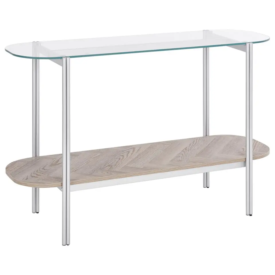 LOVELL - Sidetable - Lichtbruin/Zilver - Hout