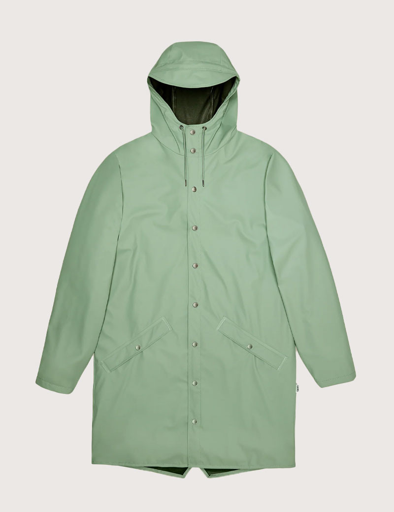RAINS VESTE IMPERMÉABLE LONGUE MIXTE JACKET W3 VERT