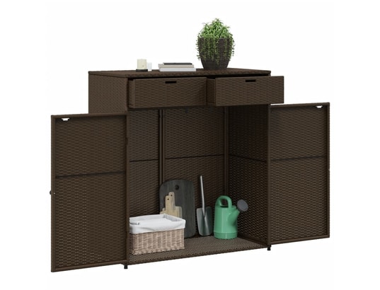 VIDAXL - Armoire de jardin Armoire de rangement jardin marron 105x55x113 cm résine tres...
