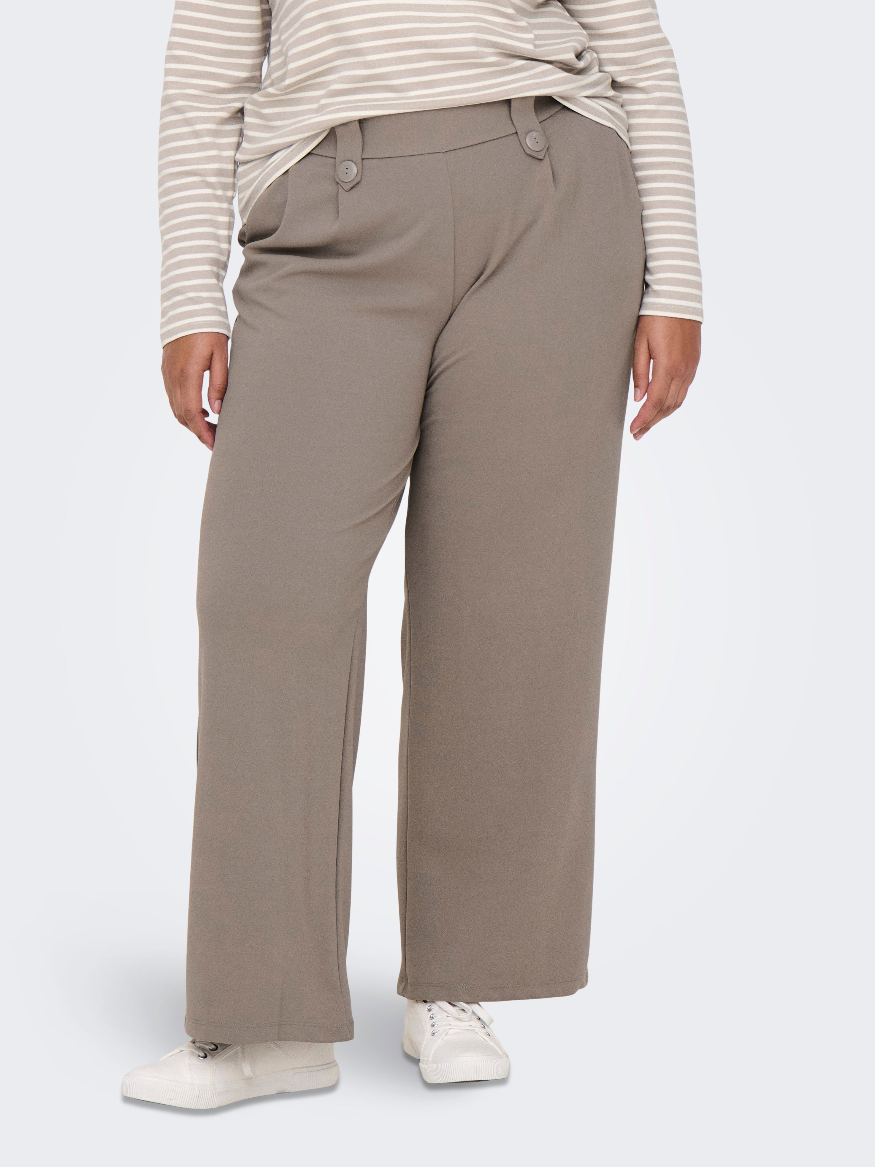 CARSANIA Normal geschnitten Hose mit weitem Beinschnitt Driftwood