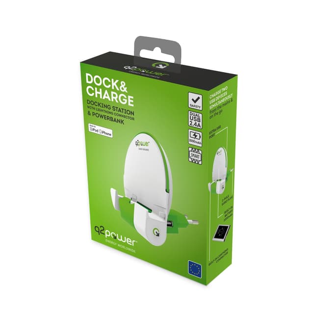 Q2Power Dock and charge powerbank EU lightning