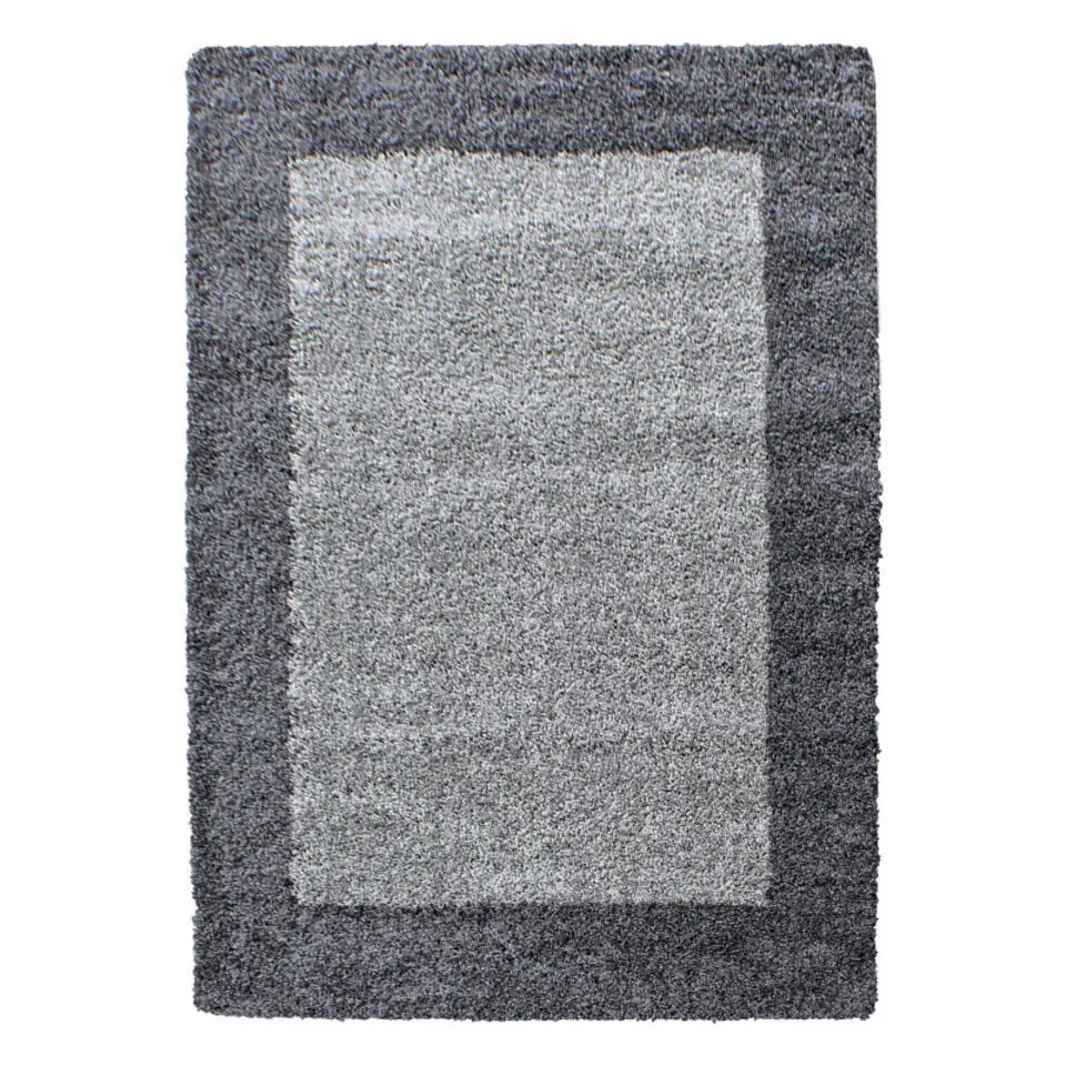 Basic Shaggy Kader vloerkleed Grijs Hoogpolig - 300x400 CM