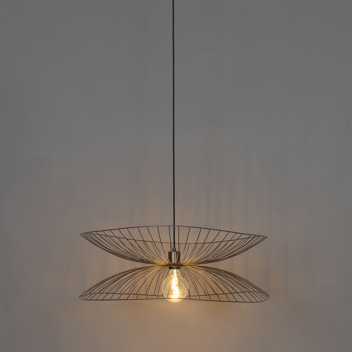 Smart hanglamp donkerbrons met dubbele kap incl. Wifi G95 - Pua