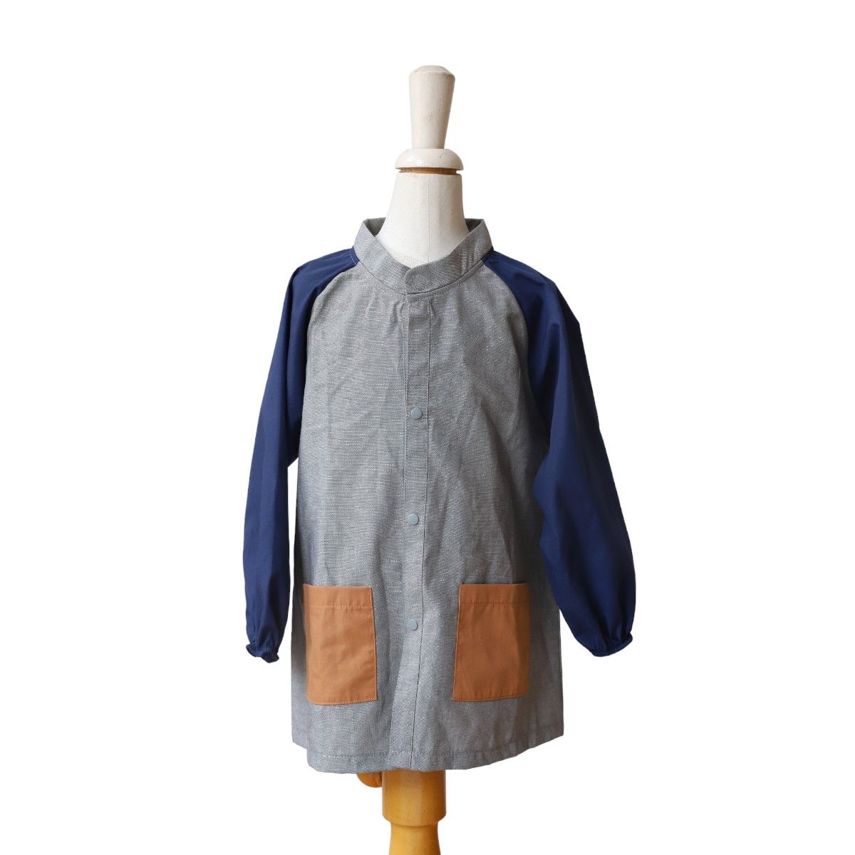 Tablier d'école enfant gris et bleu