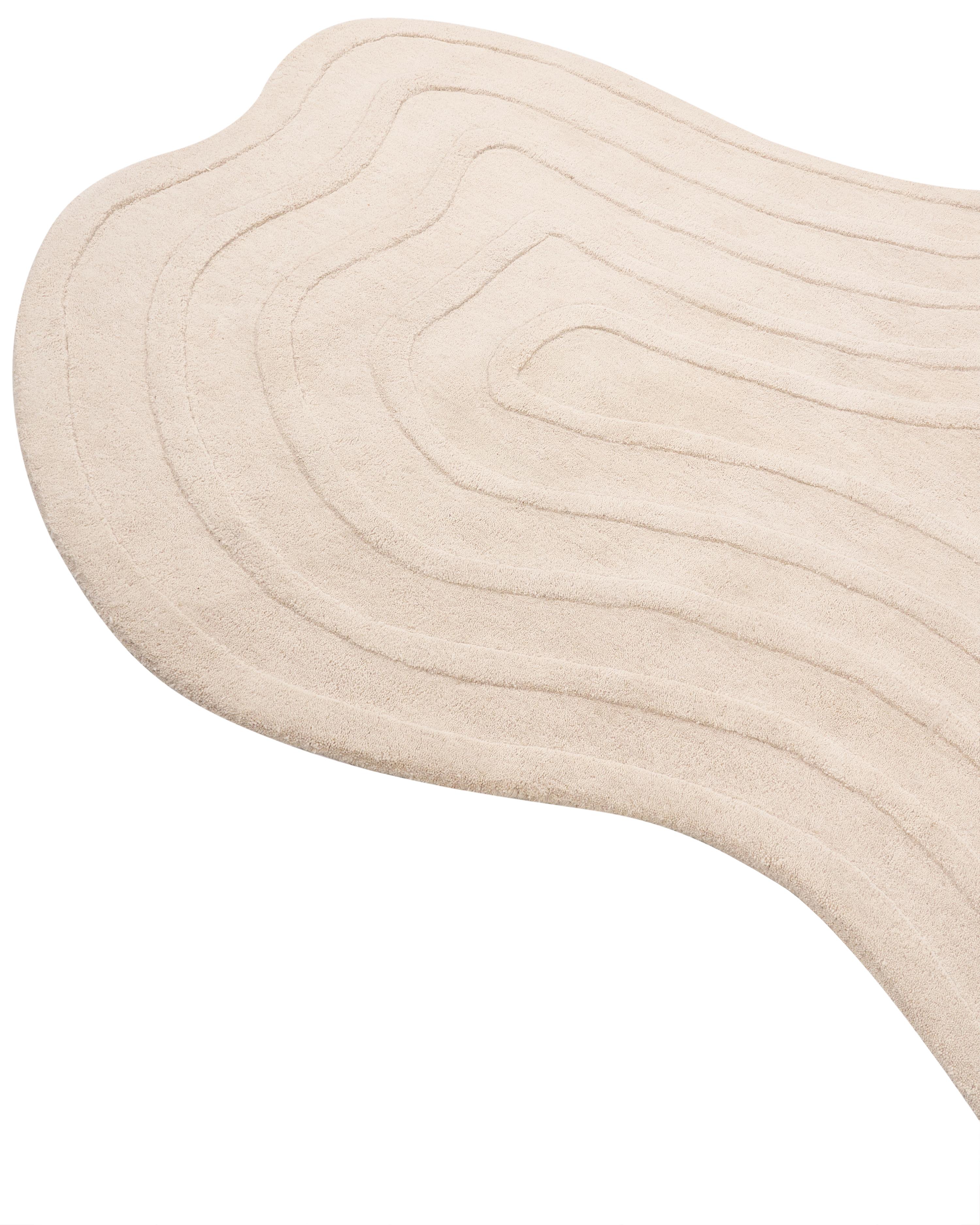 Vloerkleed SATNA Beige 160 x 230 cm Wol