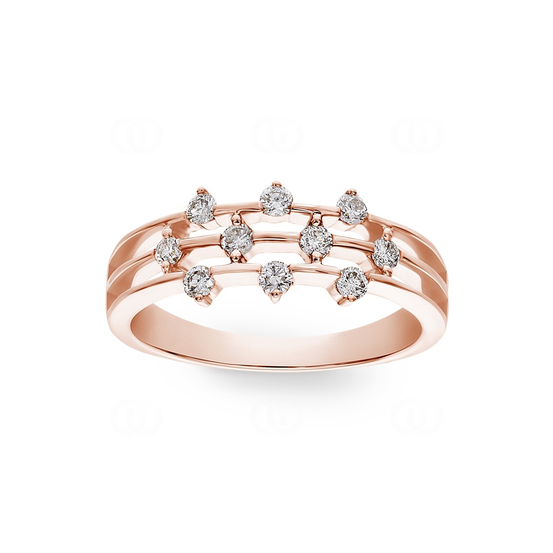 Ring 750/18 K Roségold mit Diamanten 0.31 ct H/si