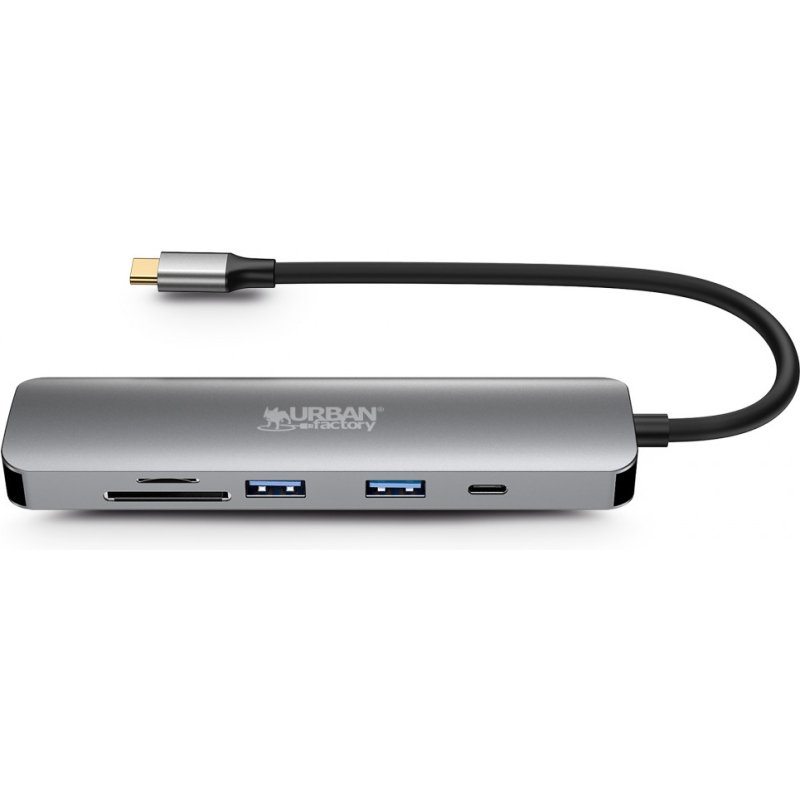 Urban Factory MHC45UF station d'accueil Avec fil USB 3.2 Gen 1 (3.1 Gen 1) Type-C Gris