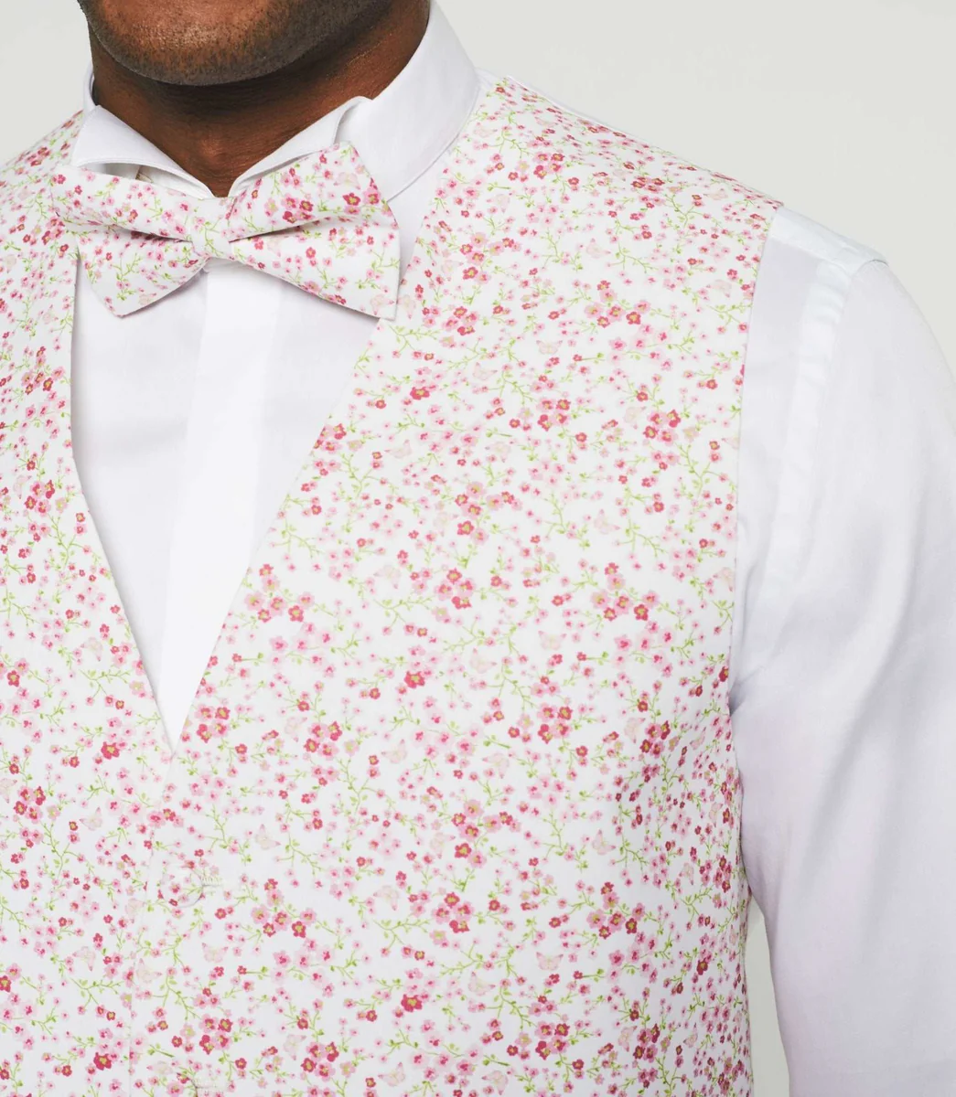 Gilet de costume cérémonie rose 