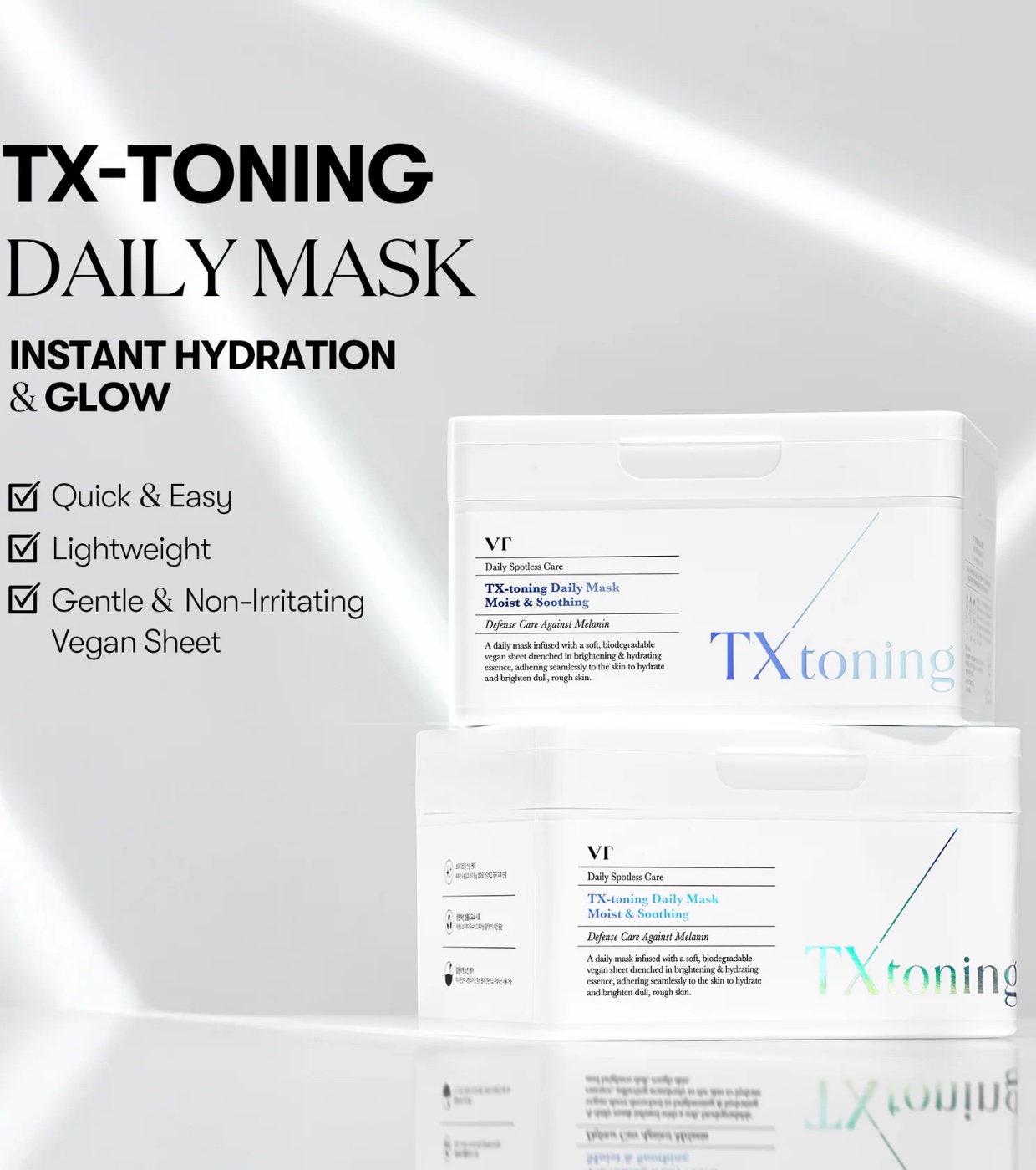 VT Cosmetics - Máscara despigmentante e hidratante TX-Toning - 30 unidades