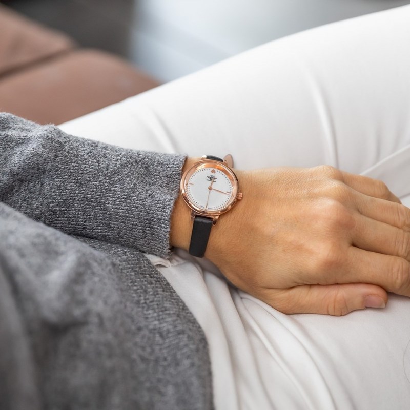 Montre Femme M. JOHN bracelet Cuir Noir