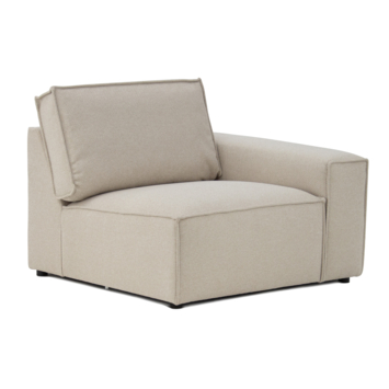 KARWEI modulaire bank James eindstuk hoek kort rechts grof geweven beige polyester