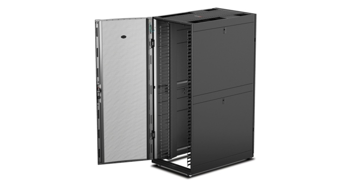 APCNetShelter SX 42U met zijpanelen, breed en diep server rack  (Zwart, 750 x 1200 x 1991mm, incl. verticale kabelmanagers)