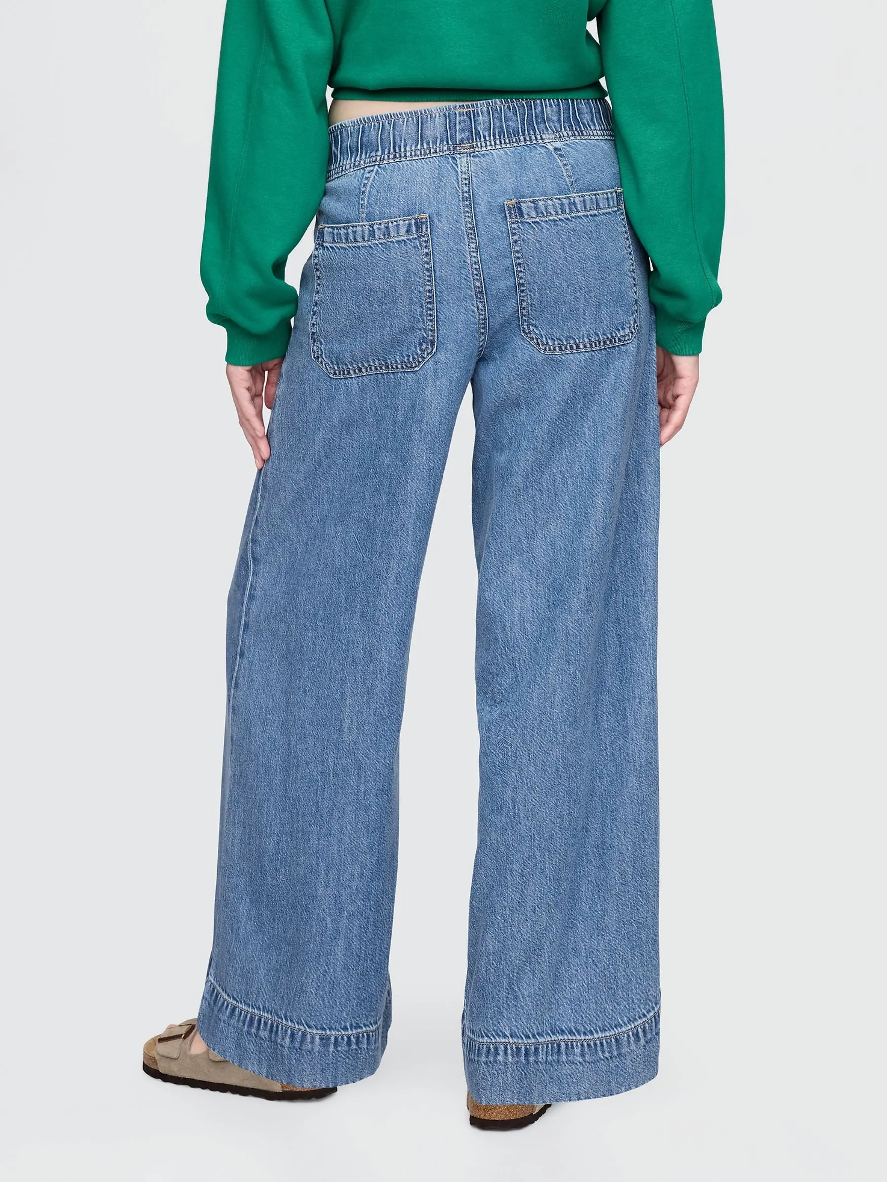 Blauw - Gap UltraSoft Easy Baggy jeans met halfhoge taille