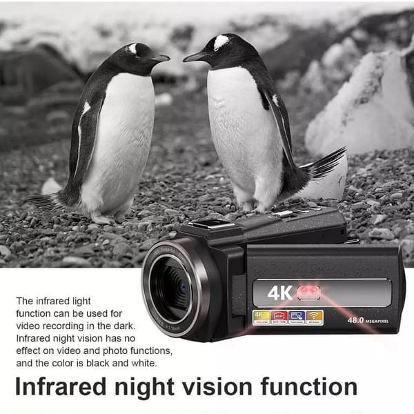INF Videokamera med fjernkontroll og 4K / 48MP / 16x Zoom / IR nattsyn